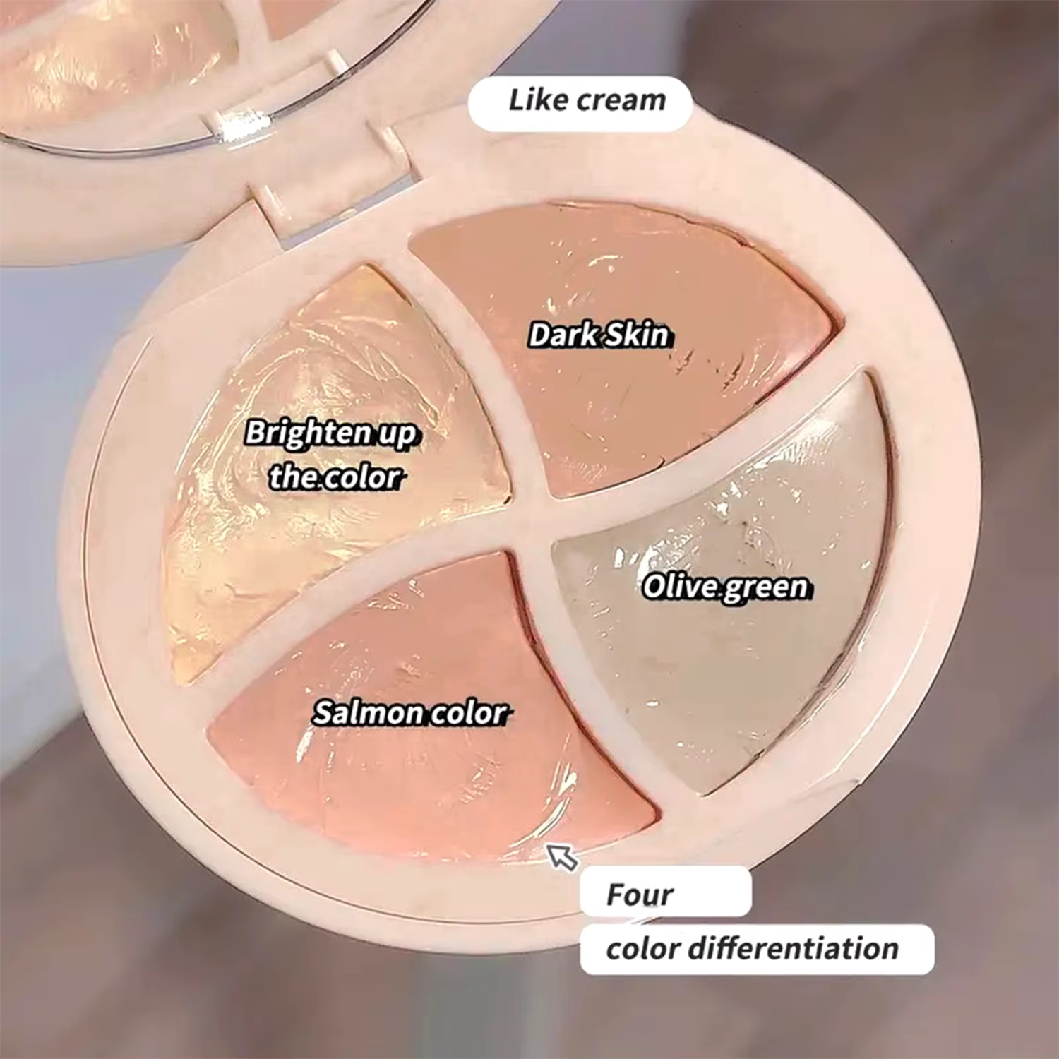 Crème anti-cernes hydratante quatre couleurs pour cernes, éclaircissante, contour multicolore, crème