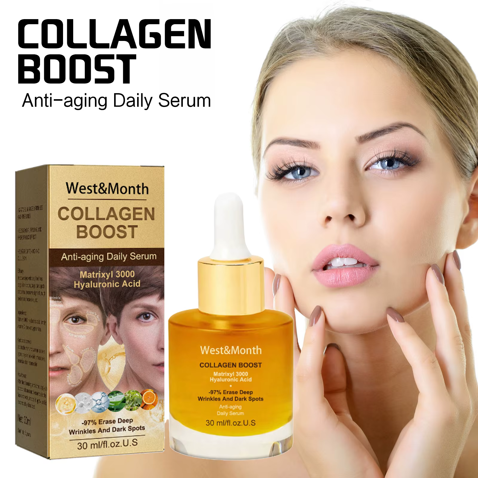 Sérum anti-âge au collagène pour femmes, barrière de la peau, réparation des déformations profondes 