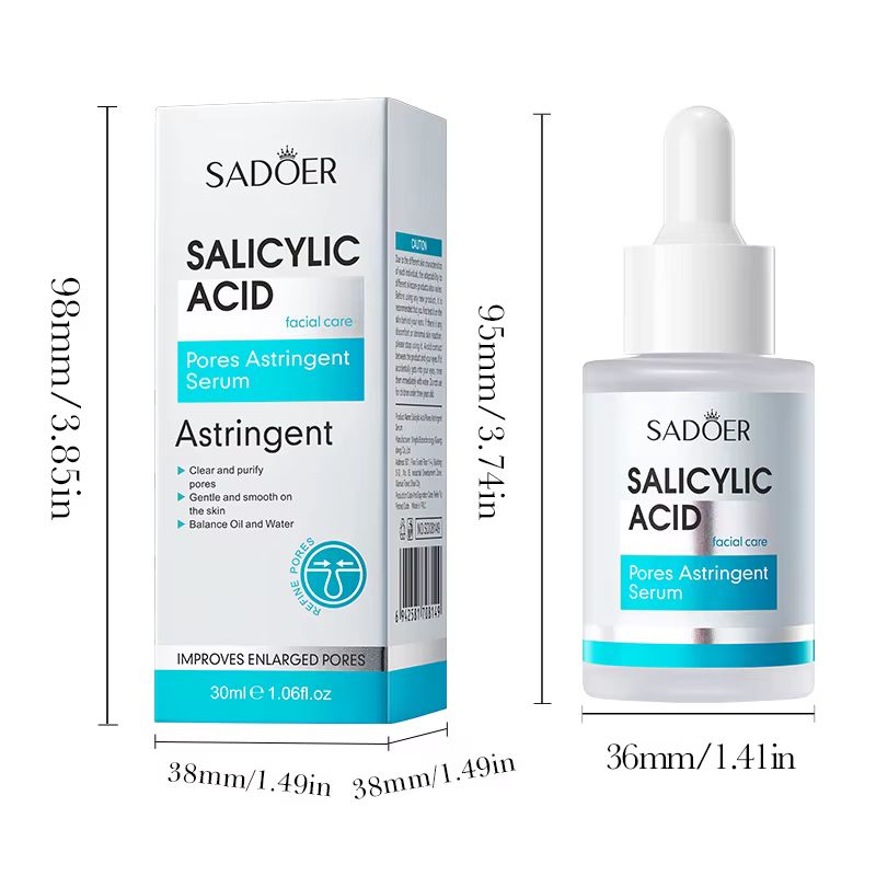 Essence faciale à l'acide hyaluronique, facteur hydratant naturel, acide salicylique, sérum resserra