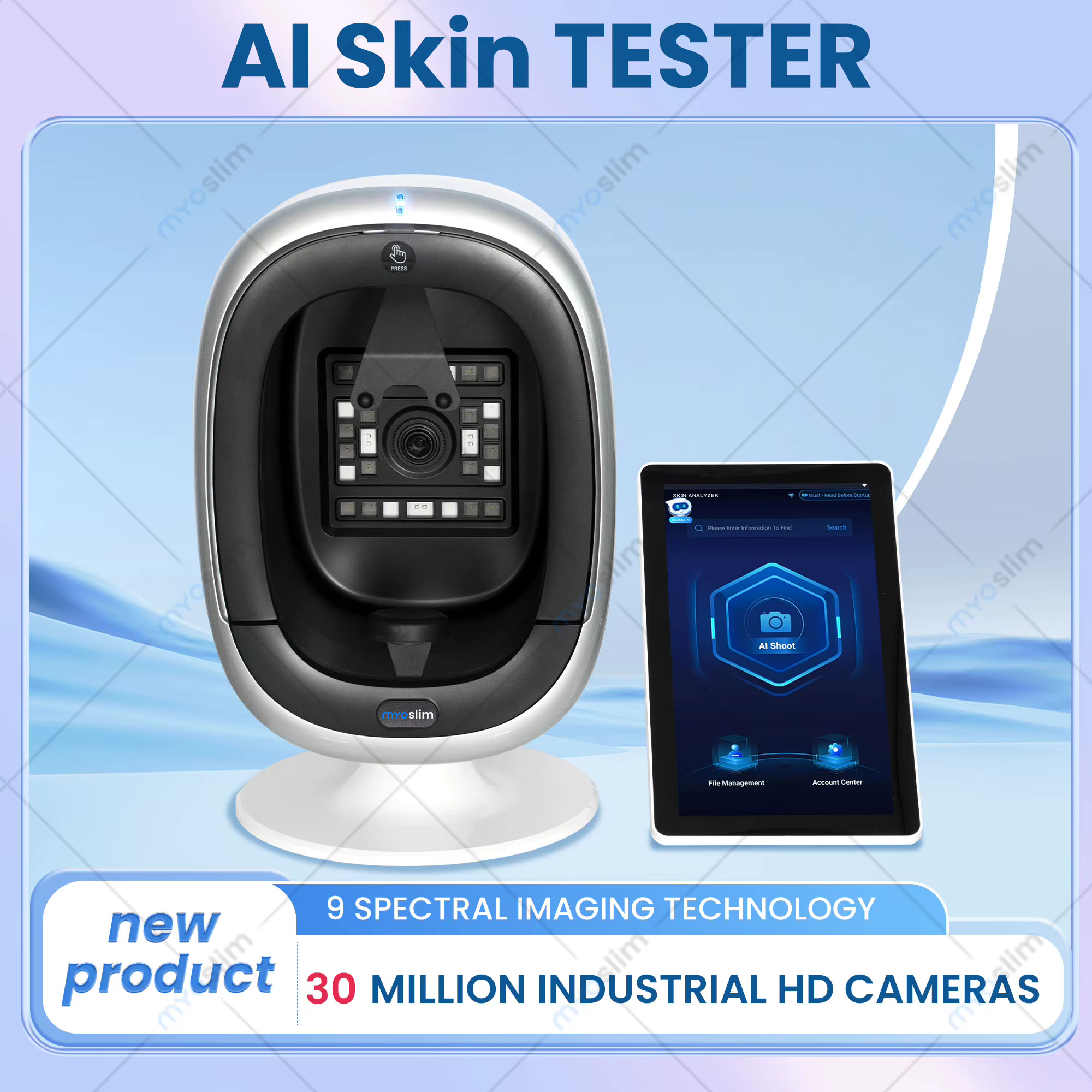 Analyseur de peau et de cheveux O1 Pro AISA, scanner d'analyse cutanée 15,6 pouces, appareil d'analy