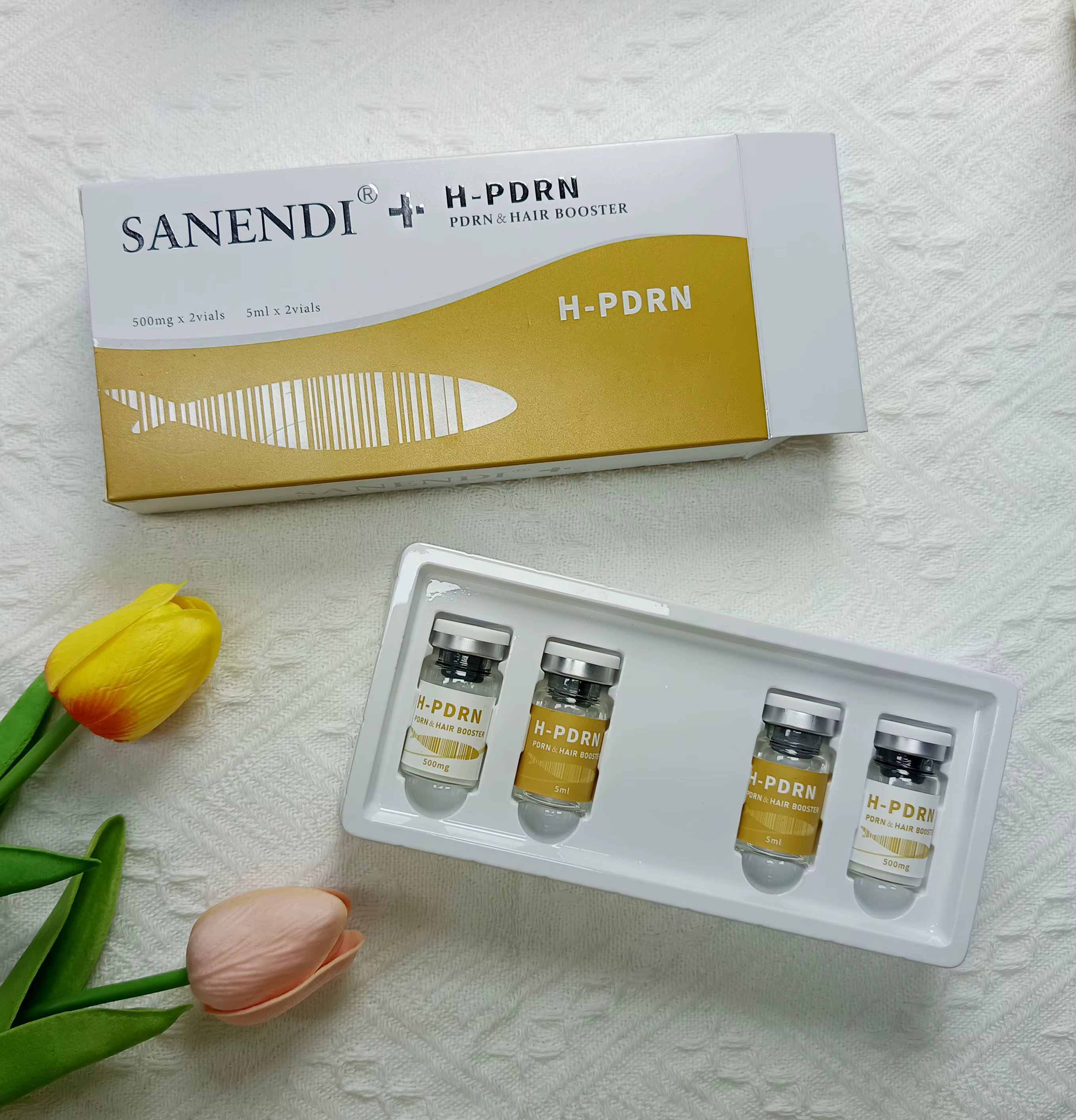 SANENDI PDRN Sérum ADN de Saumon Ampoule Lissante Solution Liquide Booster Capillaire Éclaircissant