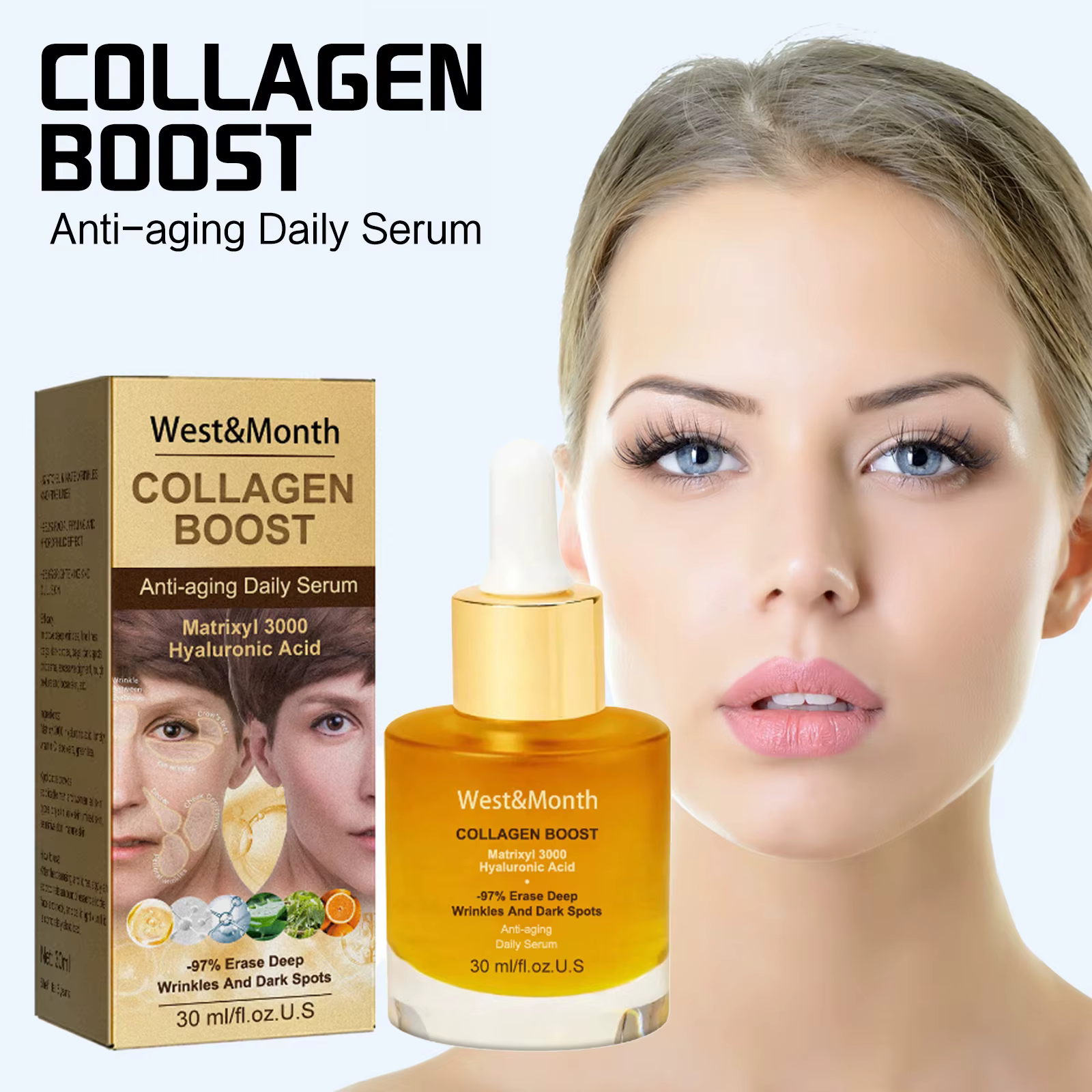 Sérum anti-âge au collagène pour femmes, barrière de la peau, réparation des déformations profondes 
