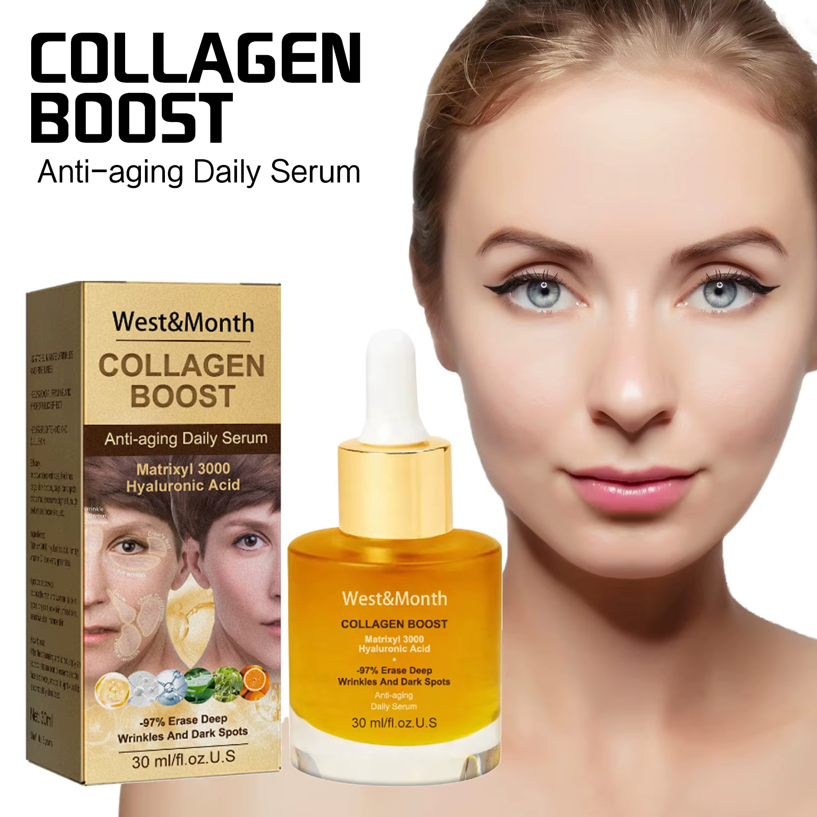 Sérum anti-âge au collagène pour femmes, barrière de la peau, réparation des déformations profondes 