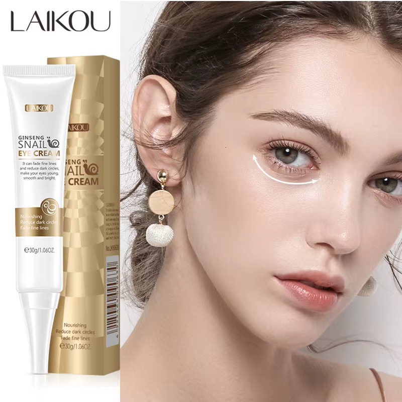 LAIKOU-Crème pour les yeux à la bave d'escargot, élimine les déformations, anti-âge, se débarrasse d