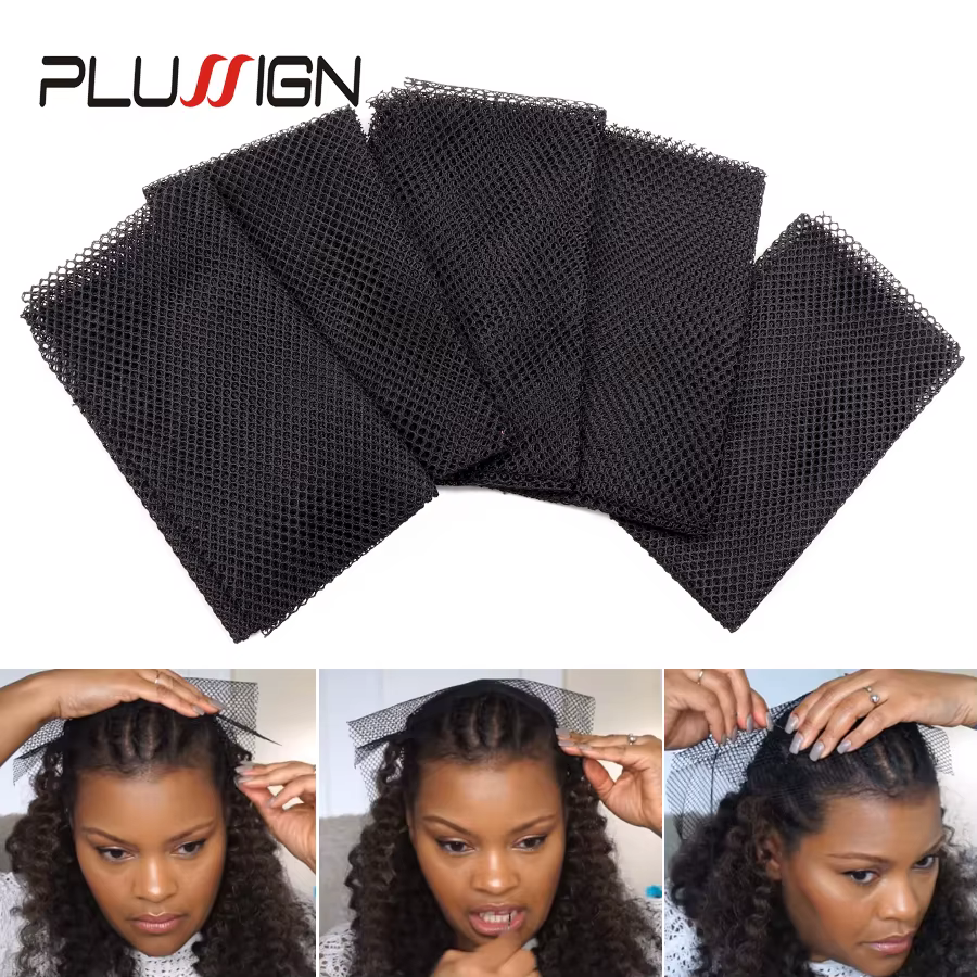 Filet de tissage de cheveux en tissu respirant de taille généreuse, filet noir en Polyester de Style