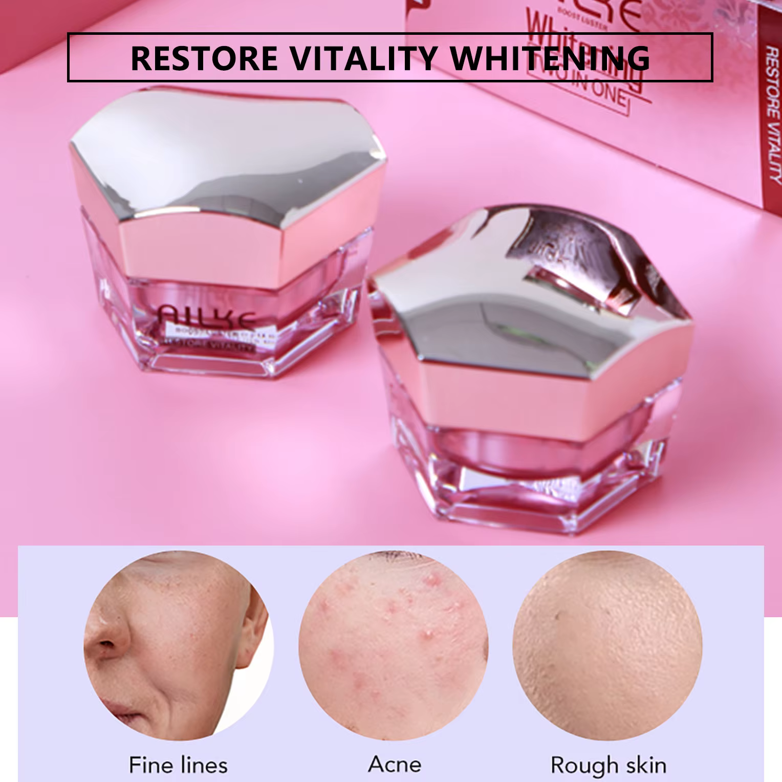 AILKE crème Anti-rides éclaircissante pour le visage avec collagène, acide hyaluronique, soin blanch