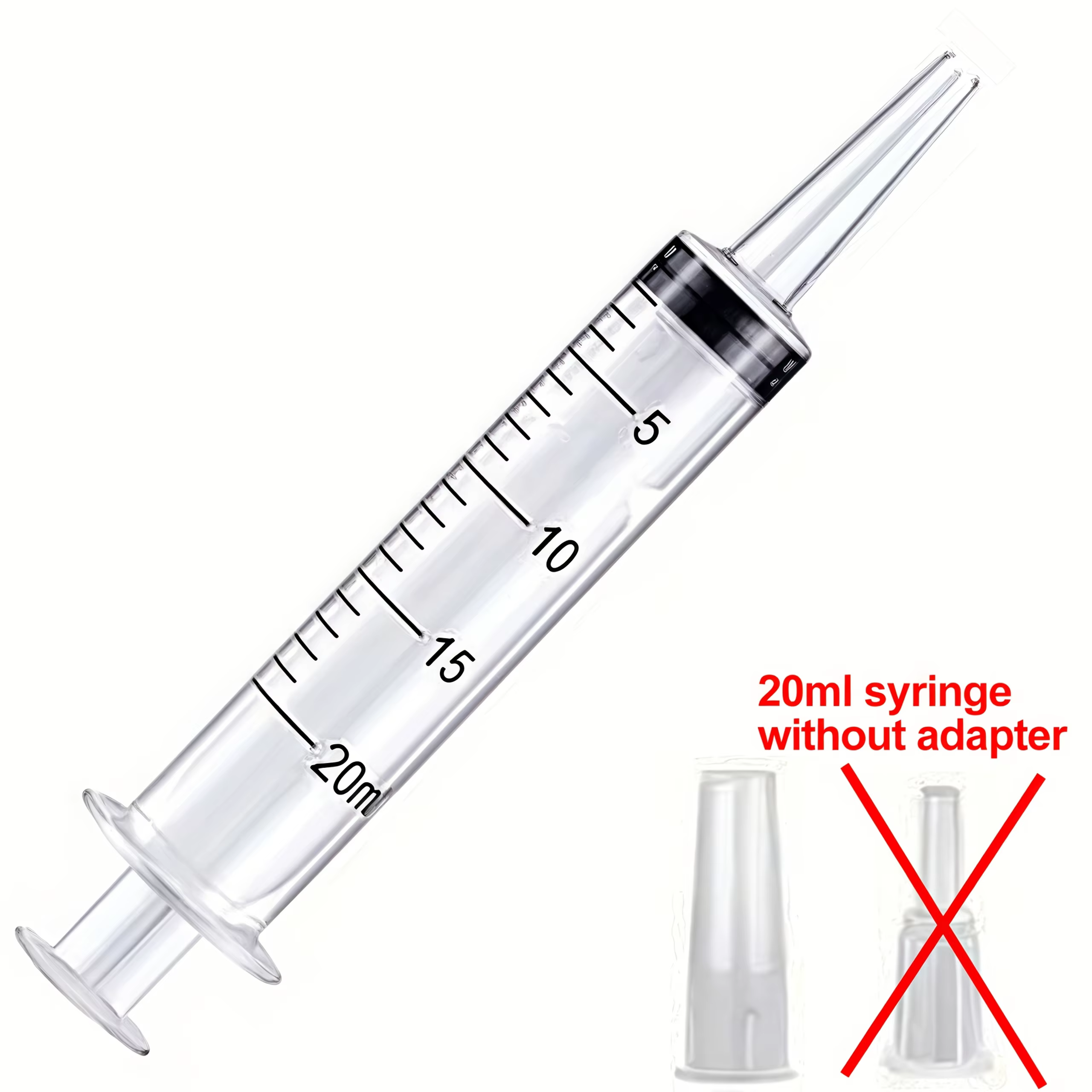 Seringue de 20 ml/60 ml/100 ml/150 ml, seringue en plastique, utilisée pour les laboratoires scienti