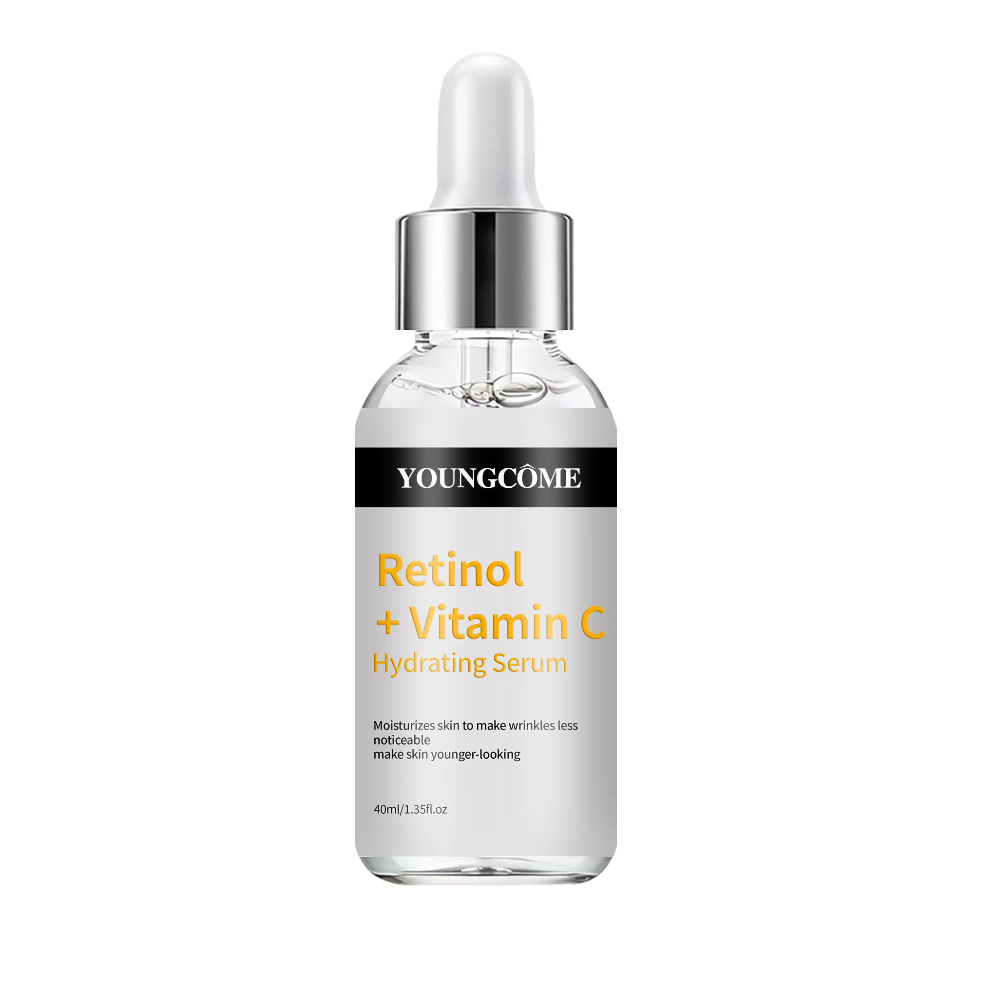YOUNGCOME Sérum et Crème Hydratants au Rétinol + Vitamine C, Traitement Hydratant Quotidien pour un 