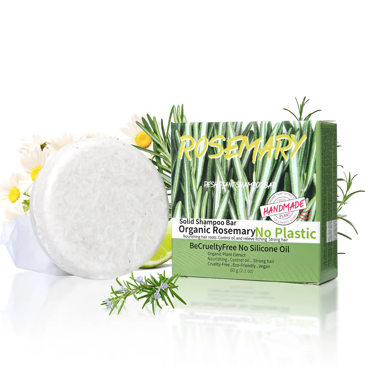 Savon shampoing au romarin au parfum naturel, savon fait à la main, contrôle de l'huile et éliminati