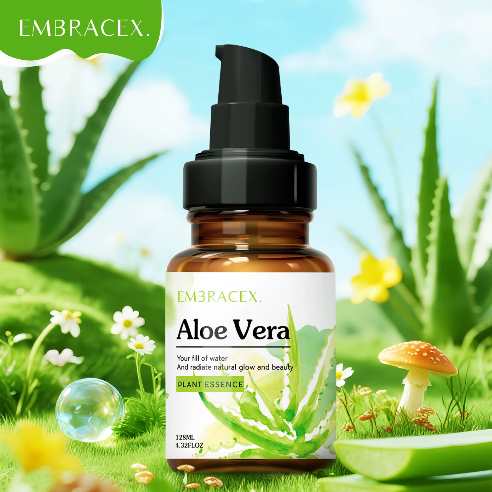 Huile essentielle d'aloe Vera, 128ml, soins de la peau, des cheveux, des ongles, huile de Massage, i