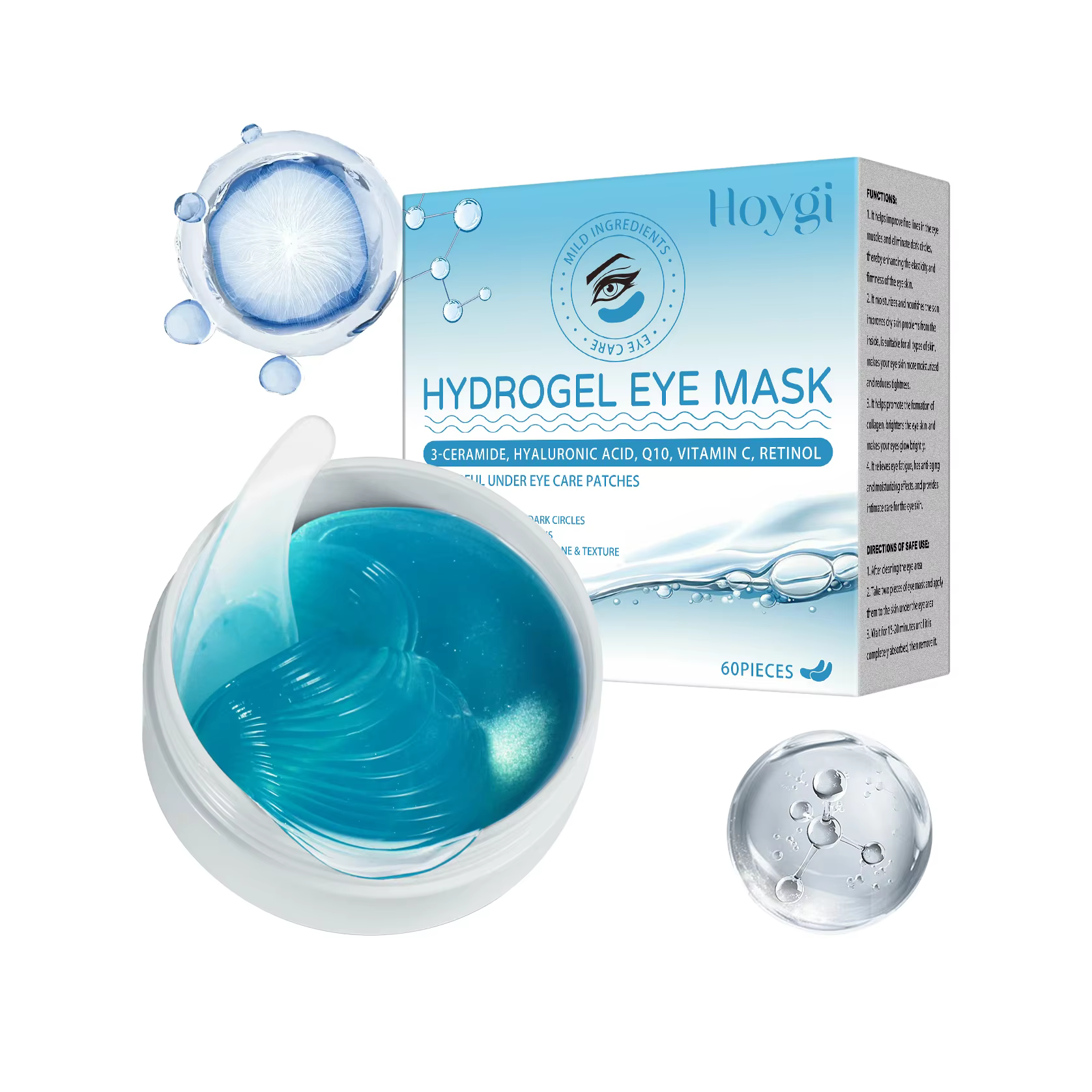 Patch masque pour les yeux au rétinol - Ingrédients doux pour prendre soin de la peau autour des yeu