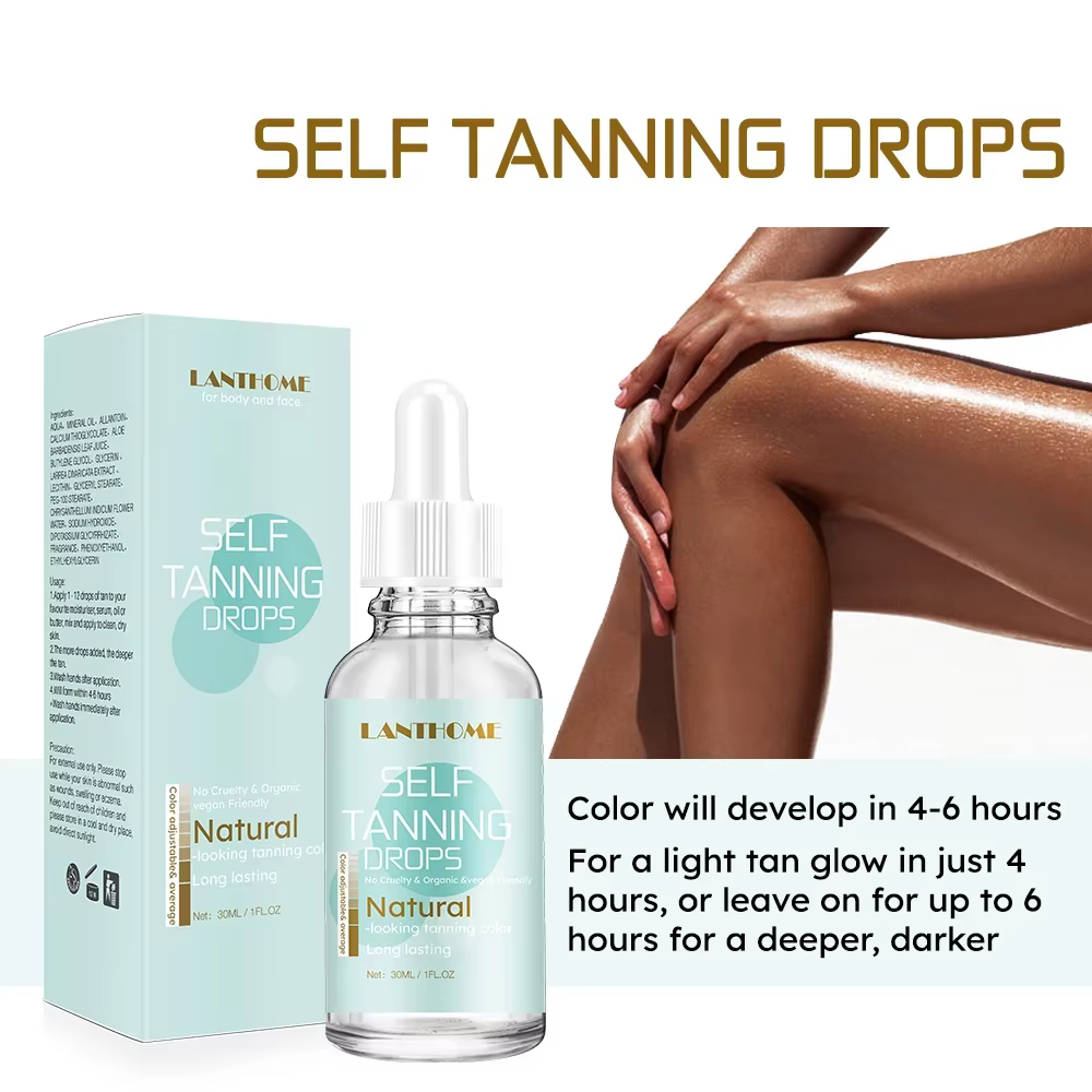 Gouttes autobronzantes pour le corps, 30ml, Lotion de bronzage sans soleil pour un bronzage d'appare
