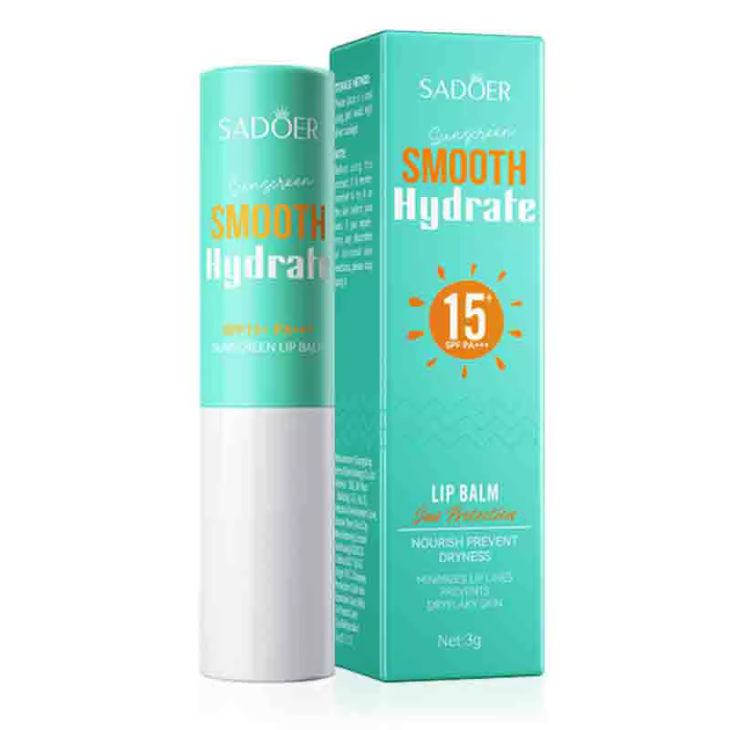 SADOER Spf 15 + crème solaire pour les lèvres bloqueur solaire baume à lèvres hydratant estompe les 
