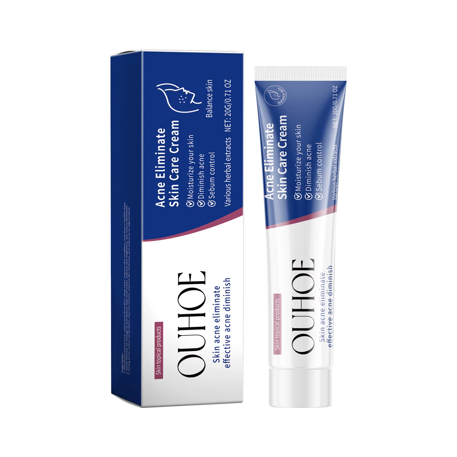 Crème de traitement de l'acné pour le visage, nourrissant, équilibre, contrôle de l'huile, reétiquet