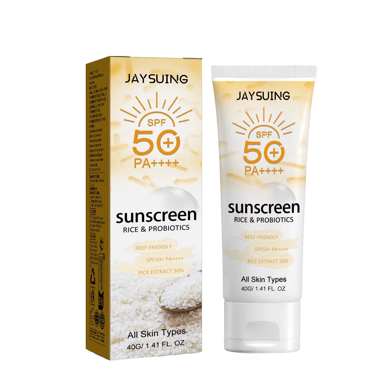 La crème solaire probiotique au riz biologique, empêche le bronzage, réduit les coups de soleil, imp