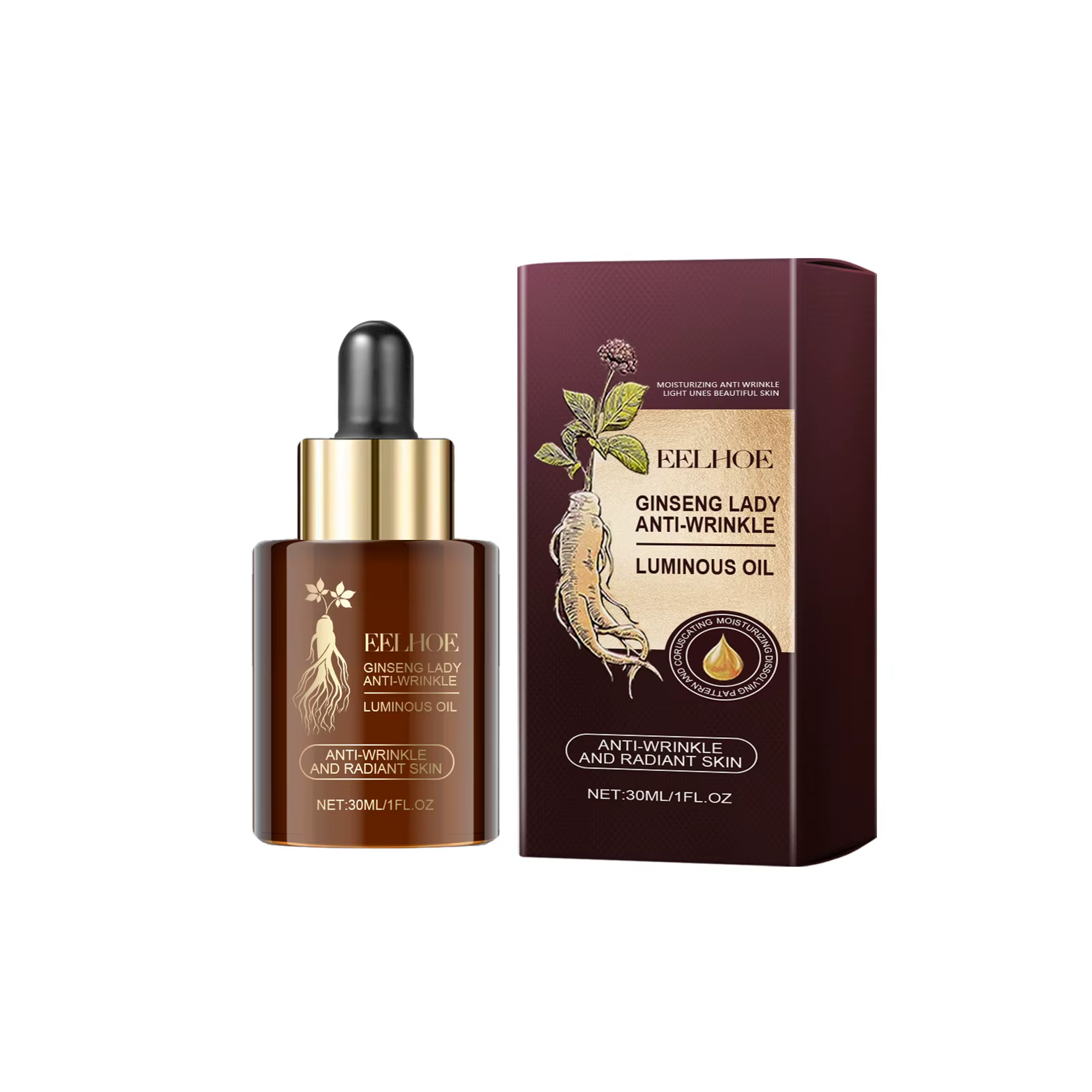 Extrait de Ginseng huile essentielle pour le visage raffermissant estompe les ridules hydratant raje