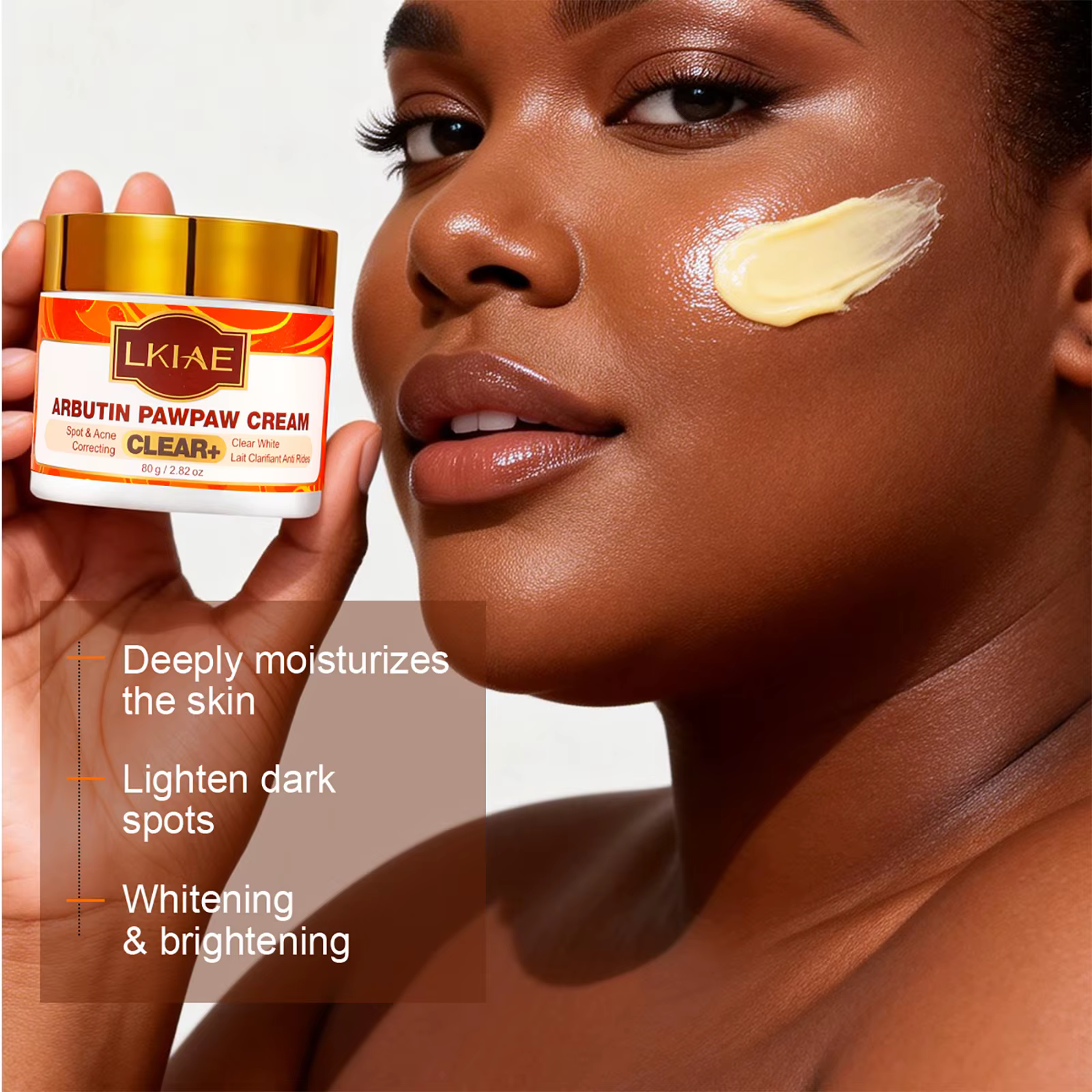 Crème visage LKIAE Arbutin Pawpaw pour femmes, correction des taches noires et de l'acné, éclairciss