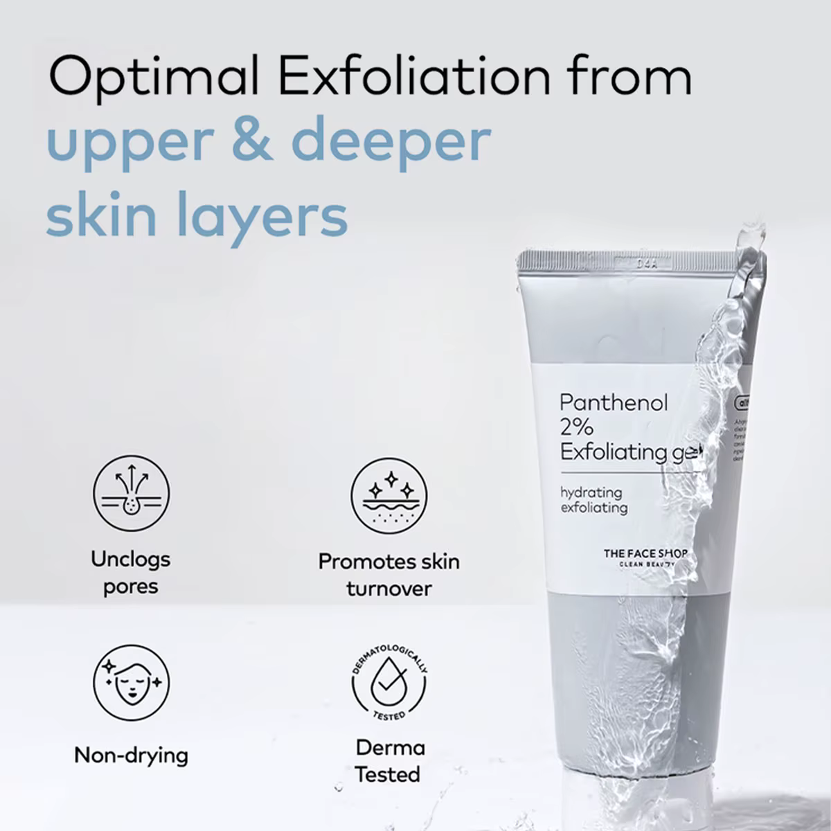 THE FACE SHOP ALLTIMATE PANTHENOL 2% GEL EXFOLIATANT 150 ml, rafraîchissant et Non collant, doux et