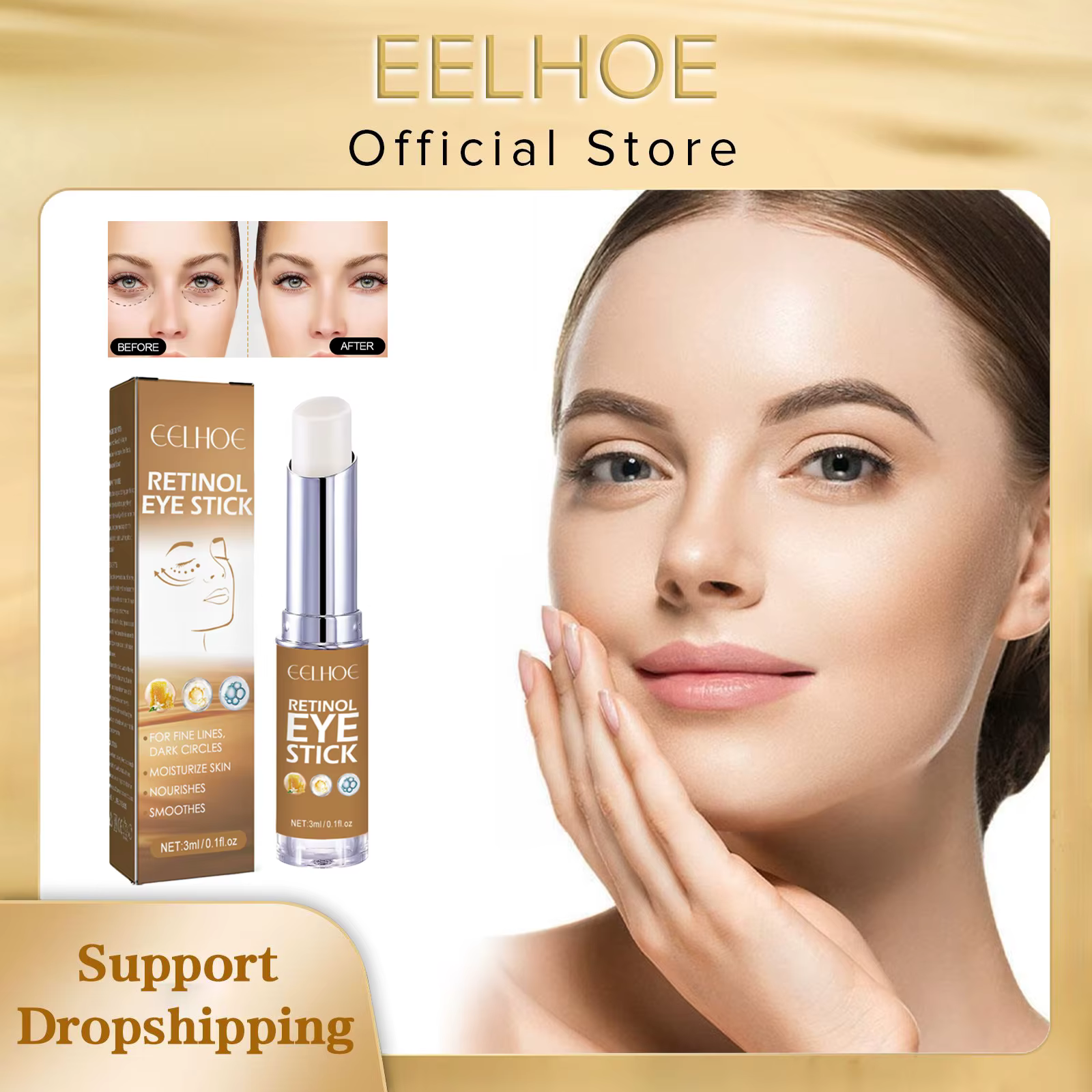 Crème anti-déformable pour les yeux, rétinol lifting, élimine les poches sous les yeux, les poches, 