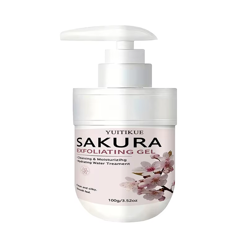 Gel nettoyant exfoliant Sakura 100g YUITIKUE Exfoliation douce Élimination des peaux mortes Hydratan