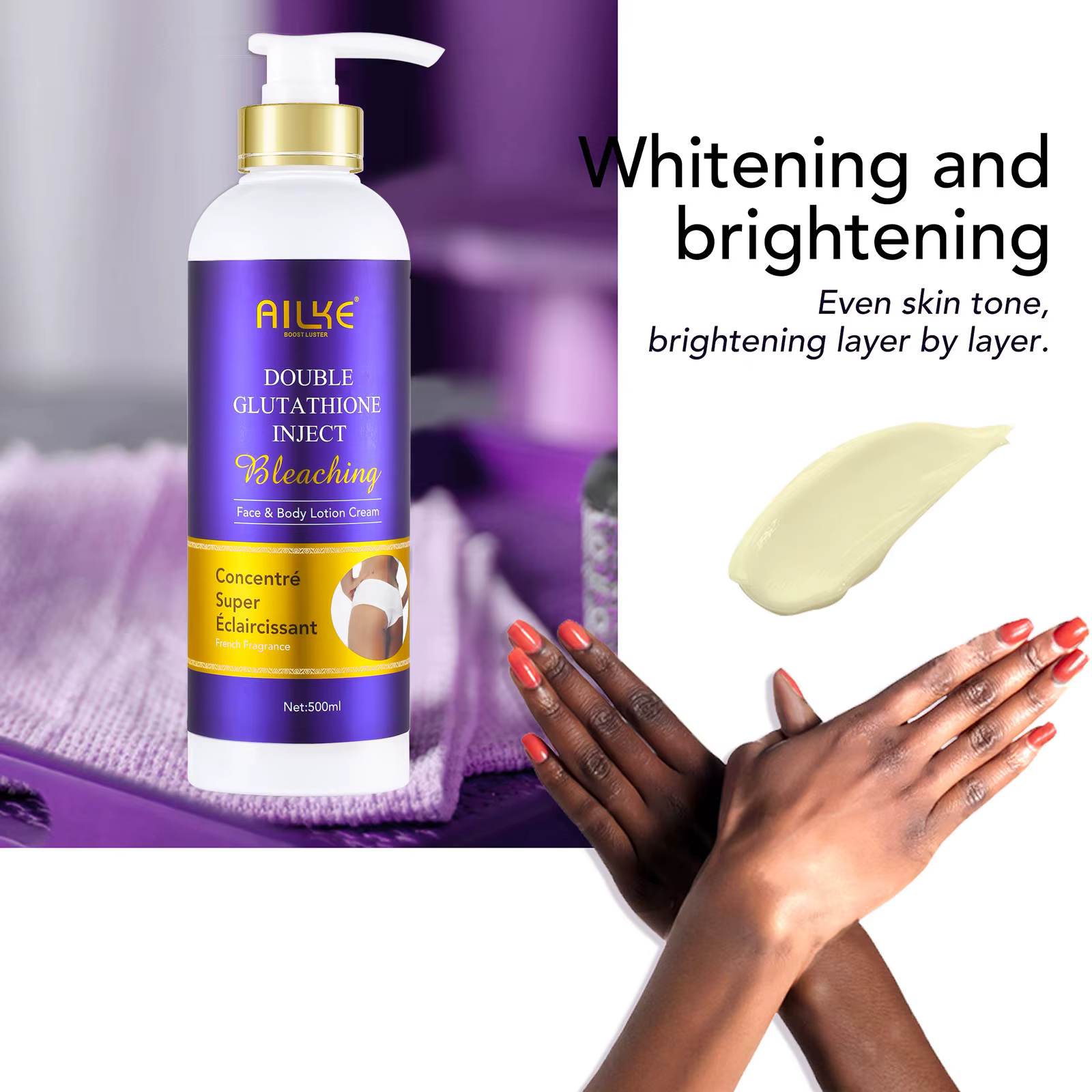 AILKE Wiltshire-Soins pour la peau endoloris avec double glutathion, éclaircissant, hydratant, élimi