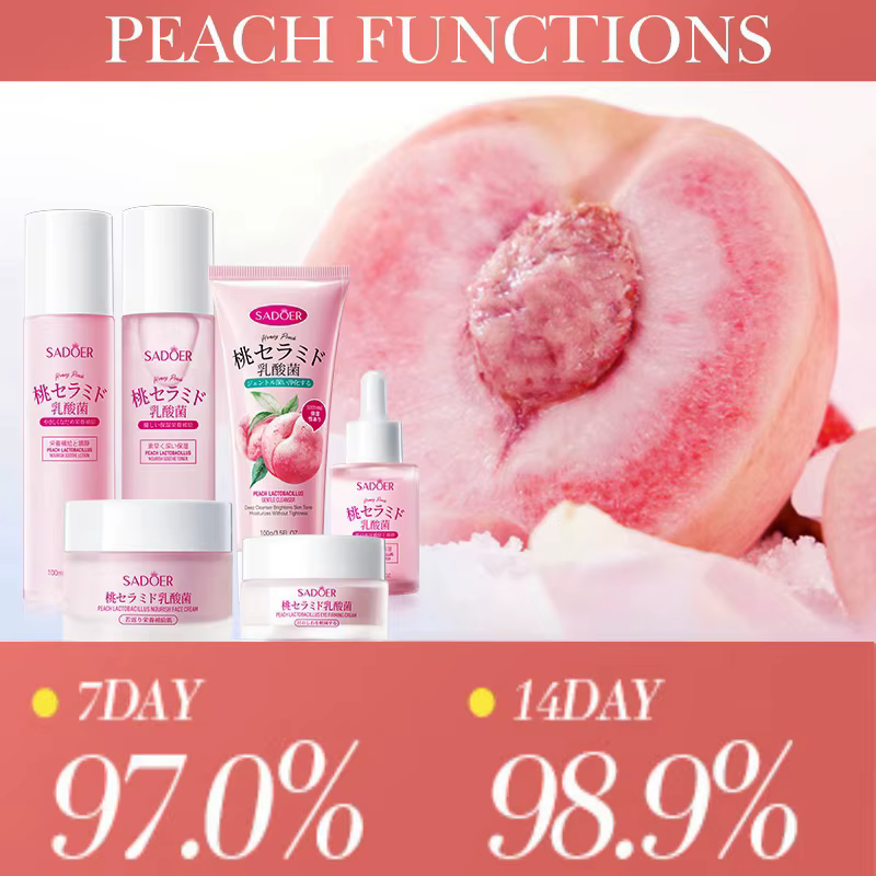 Coffret de soins pour la peau Peach Skincare, coffret cadeau pour le soin du visage, contient de la 