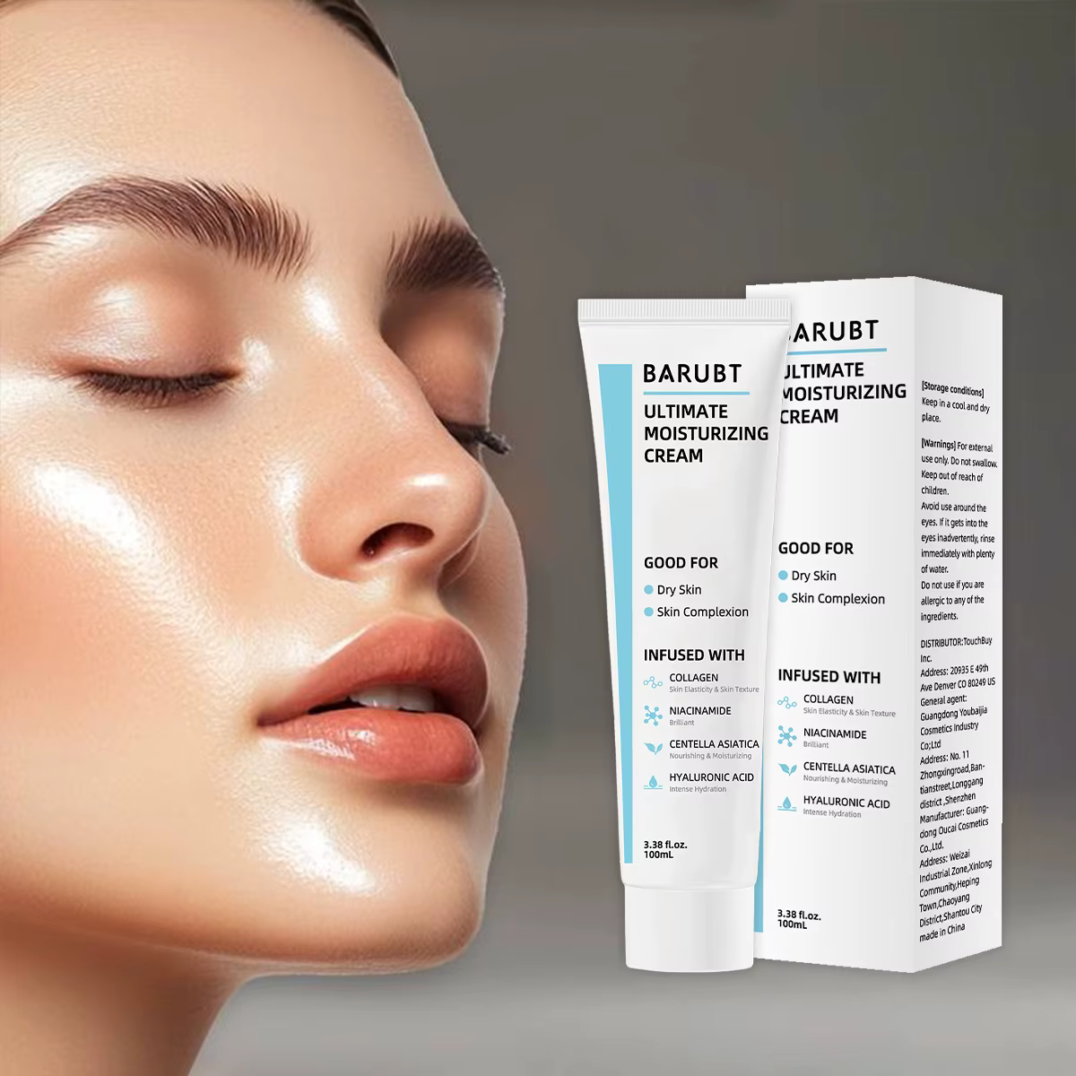 BARUBT crème raffermissante ultra hydratante 100 ml crème hydratante saisonnière automne et hiver n'