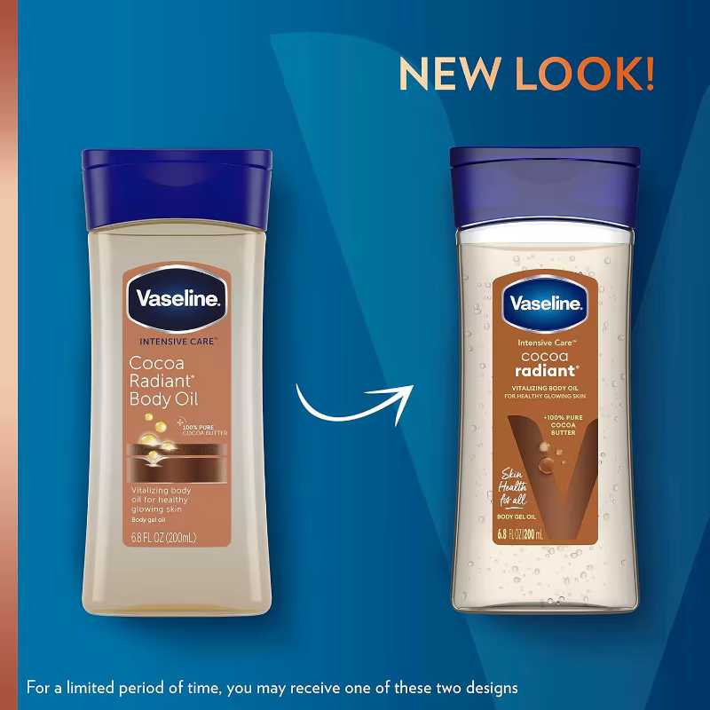 Vaseline InrefrigerCare Cocoa Radiant, Glowing Skin Count, Body Gel 173, 100% Pure Cocoa Doll, Recon