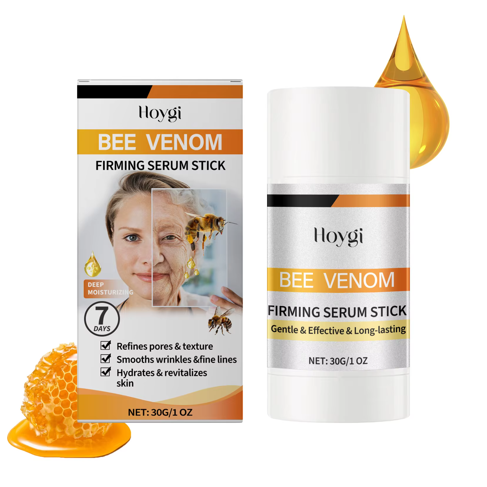 Sérum en stick au venin d'abeille Hoygi, anti-rides, minimise les pores, lisse les ridules, répare,