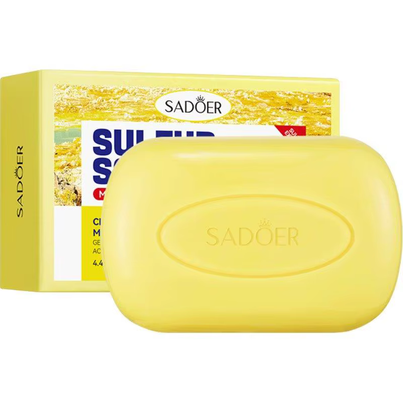 Savon Nettoyant au Soufre pour Visage et Corps – Anti-Acné, Contrôle du Sébum, Élimination des Acari