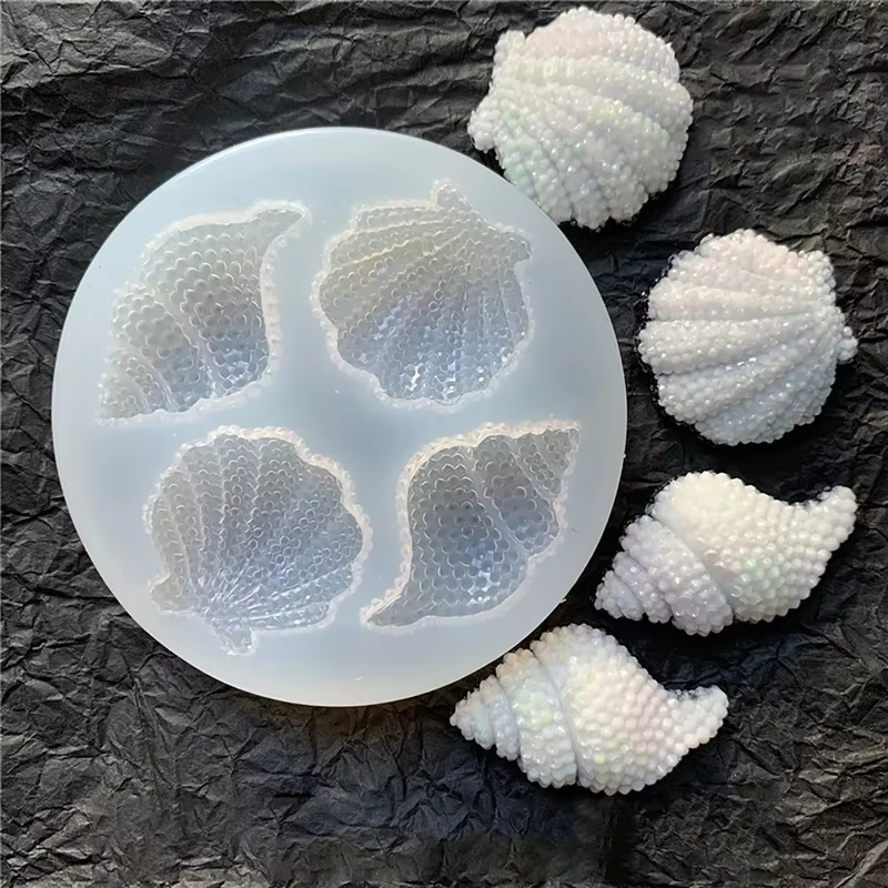 Miroir de conque multi-facettes en Silicone époxy, Simulation Abrasive, artisanat de décoration, mou