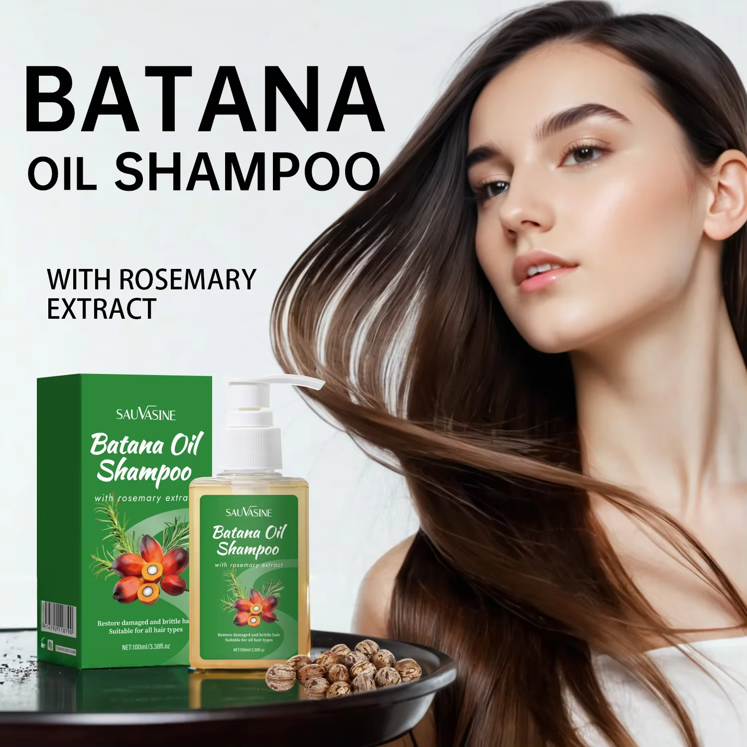 Shampoing à l'huile de Batana, apaisant pour le cuir chevelu, réparation Intense, nourrissant, avec