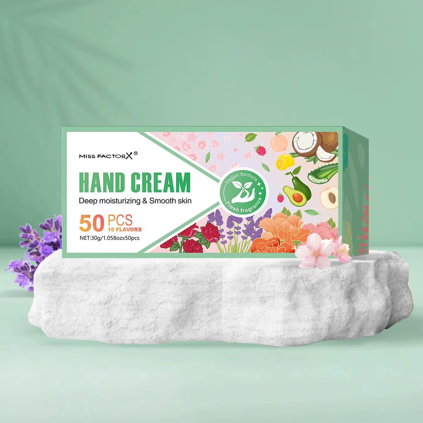 50 pièces/boîte 10 crème pour les mains parfumée-hydratante, Portable et compacte, coffret cadeau Pr