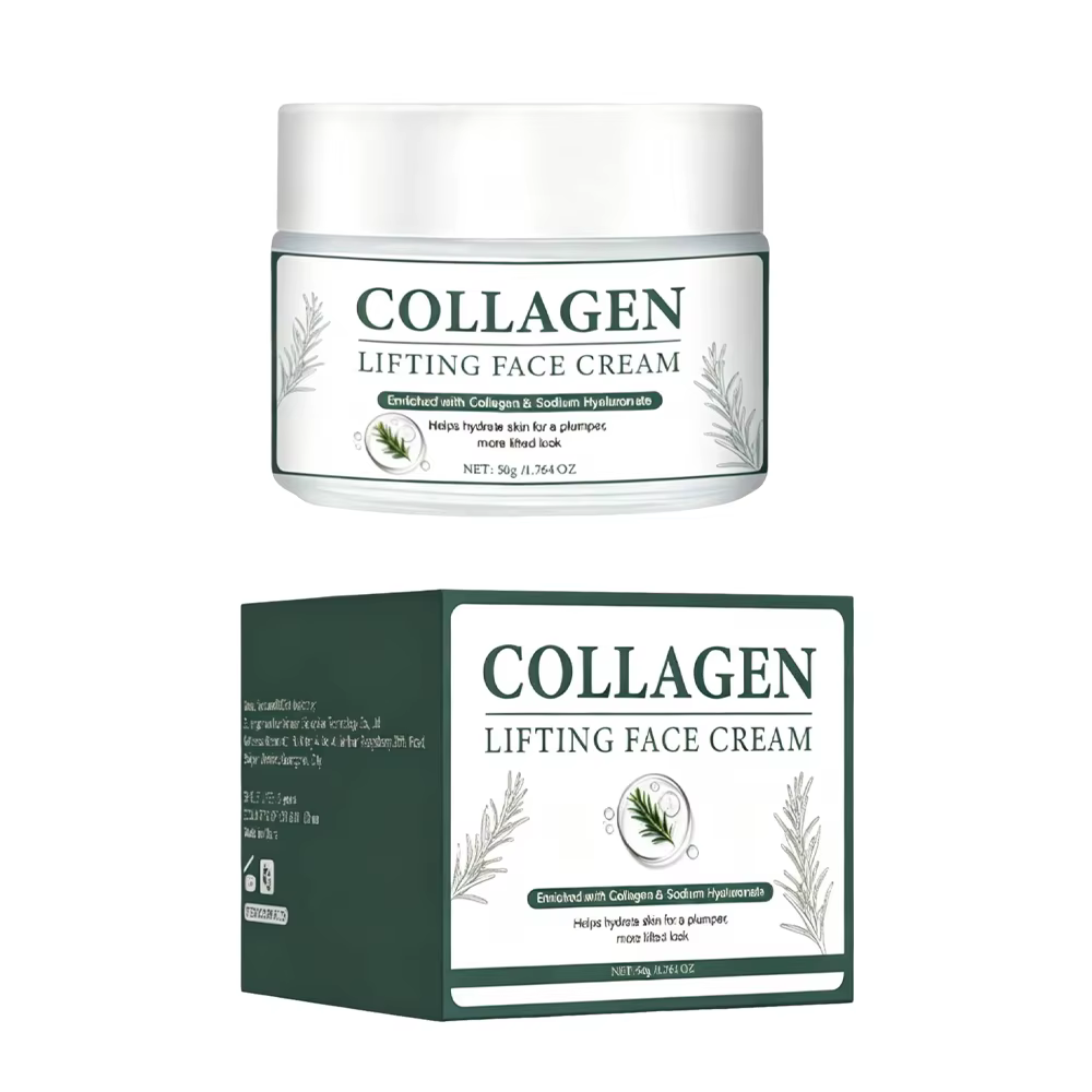 Gel-crème pour le visage au collagène avec peptides, huile de marula et acide hyaluronique, hydrate 