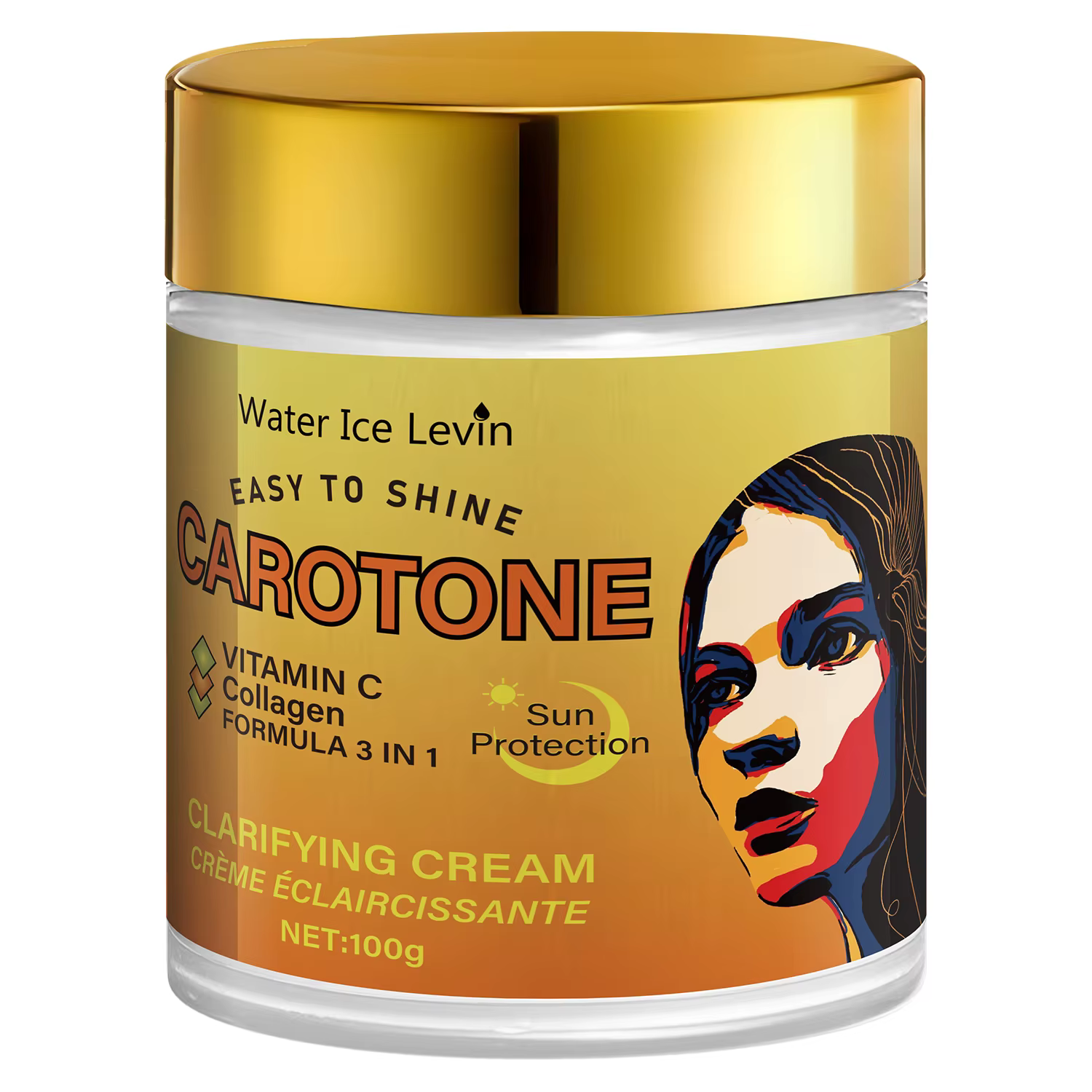 Crème visage riche en bêta-carotène, éclaircissante et antioxydante, hydratante et hydratante en pro