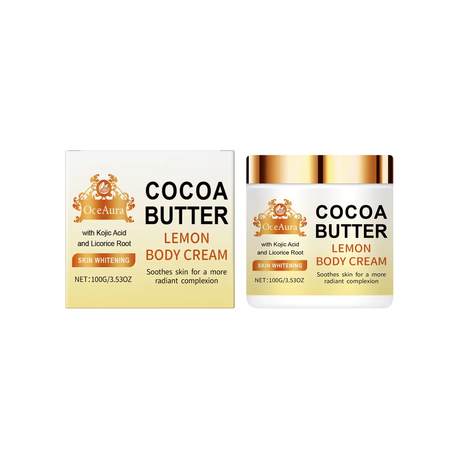 Crème hydratante pour le visage au beurre de cacao et au citron, réparatrice, nourrissante, éclairci