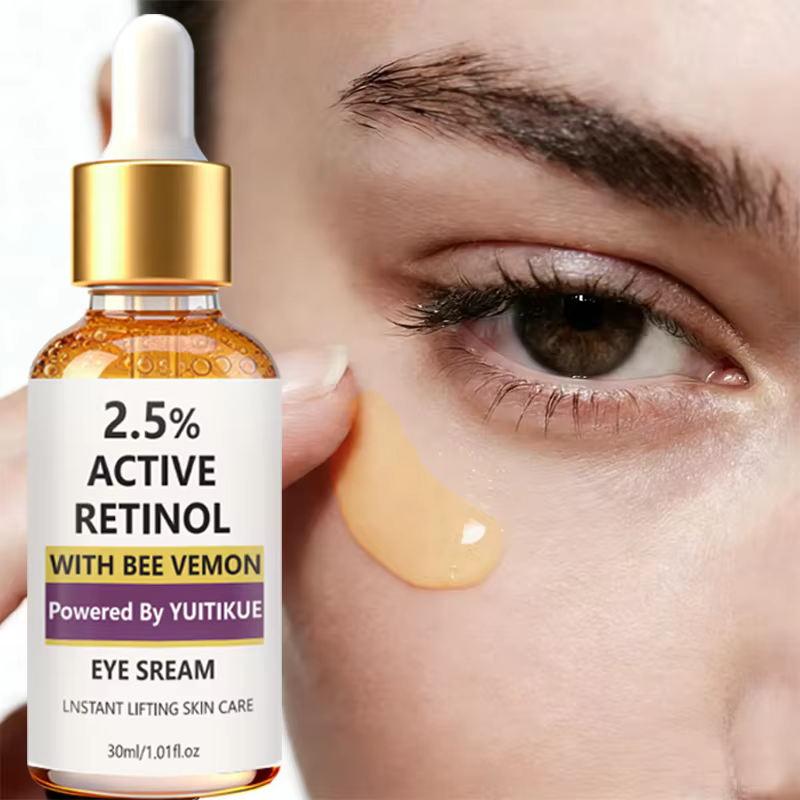 Sérum pour les yeux au rétinol YUITIKUE - Infusé au venin d'abeille, hydratant doux pour le contour