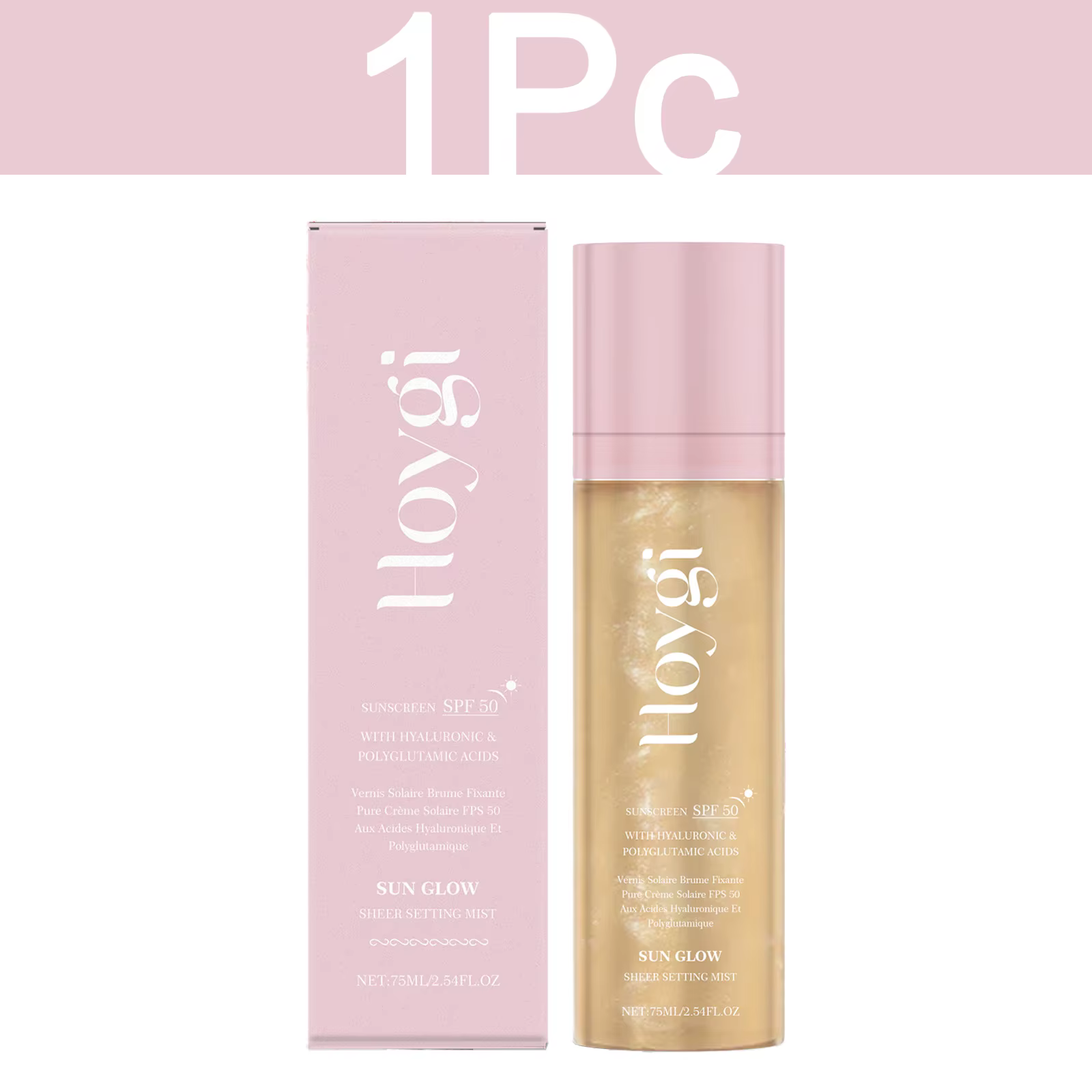 HOYGI SPF 50 réglage Spray hydratant durable contrôle de l'huile absorption rapide naturel Non gras 