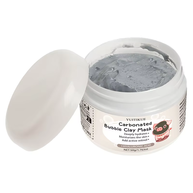 Masque d'argile pétillant YUITIKUE - Traitement facial hydratant et nettoyant en profondeur avec aci