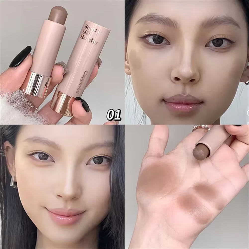 Bâton correcteur mat hydratant, lisse et durable, ombre de nez 3D, imperméable, reflets du visage, m