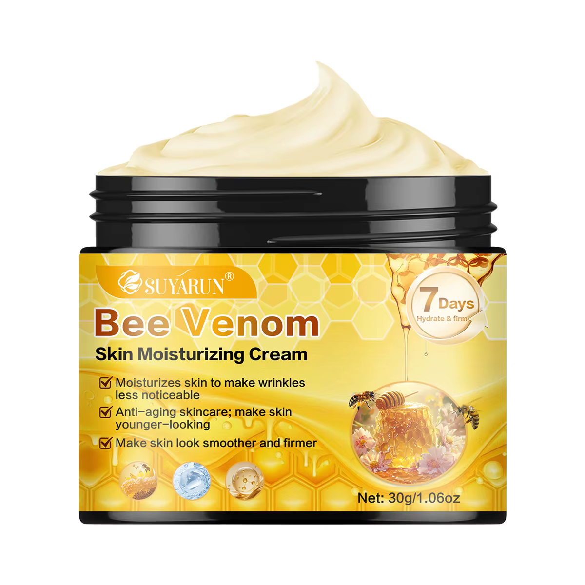 SUYARUN crème hydratante au venin d'abeille soin du visage anti-âge | Soin naturel anti-rides pour
