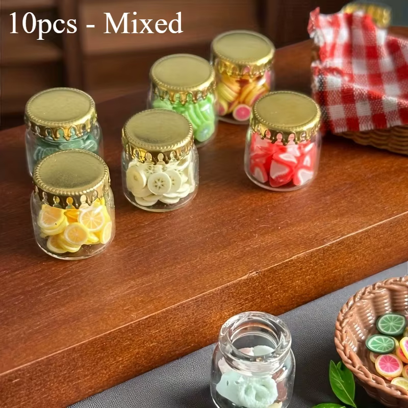Miniatures de bouteilles en verre-modèle de cuisine miniature mignon et exquis avec bouchons dorés, 