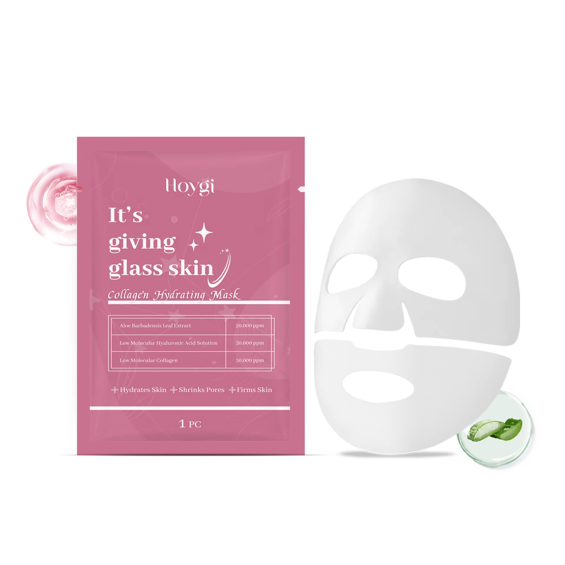 Masque facial au collagène, anti-âge, raffermissant, hydratant, réétiquette, rétrécissement des pore