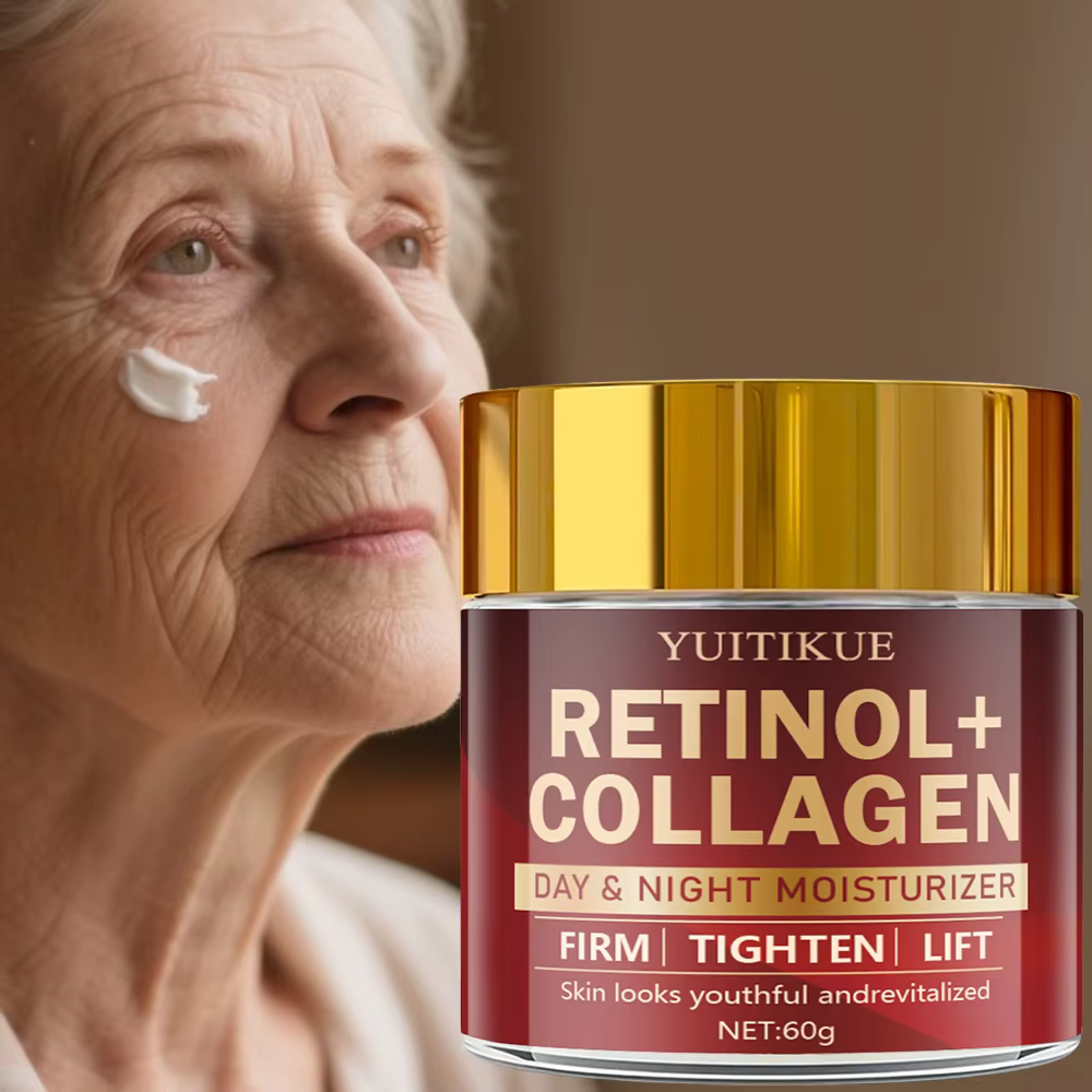 Crème au collagène au rétinol - Hydratant jour et nuit, raffermissant et liftant, peau rayonnante, t