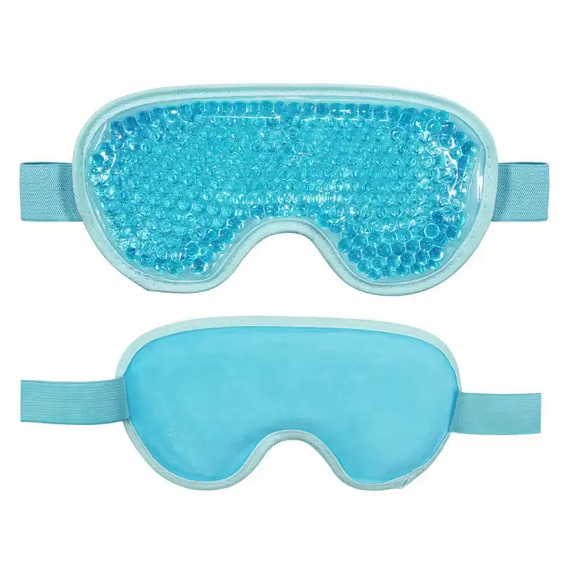 Masque pour les yeux en Gel, perles réutilisables pour la thérapie chaude et froide, apaisant, relax
