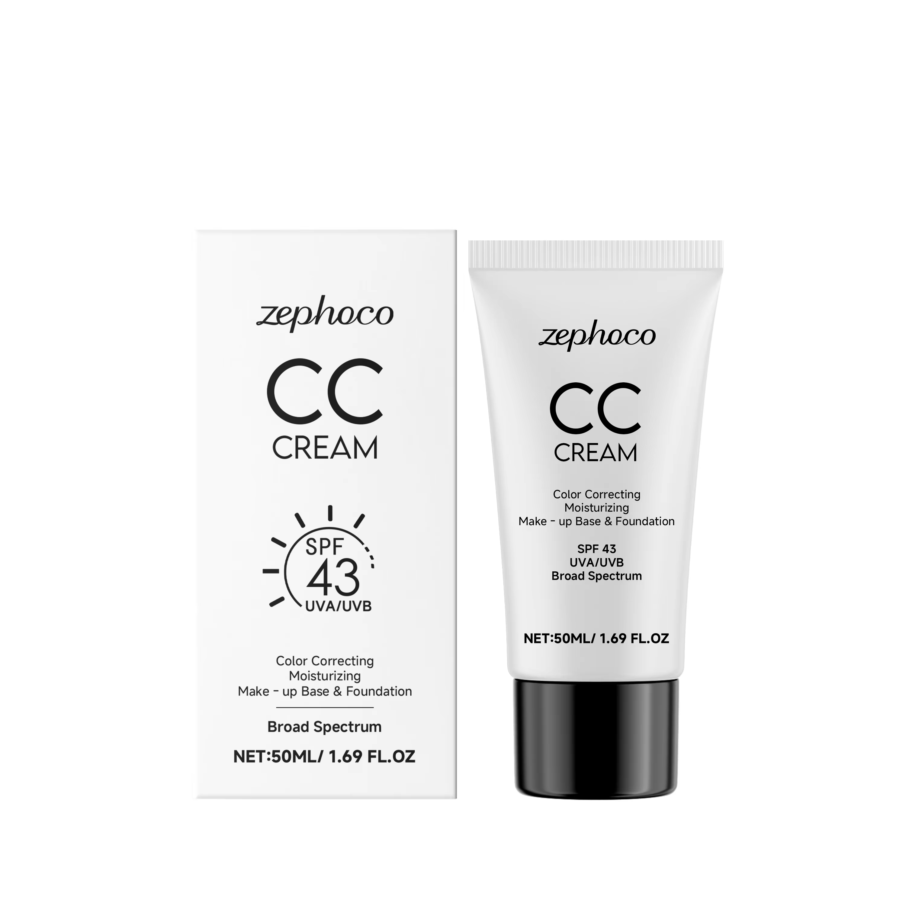 CC crème fond de teint hydratant liquide Spf43 même ton de peau éclaircissant hydratant léger maquil