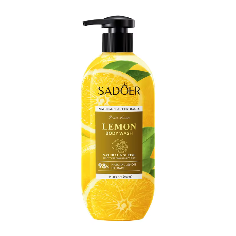 Gel douche au citron 400 ml, hypoallergénique, sans alcool, hydratant, nourrissant pour les soins de
