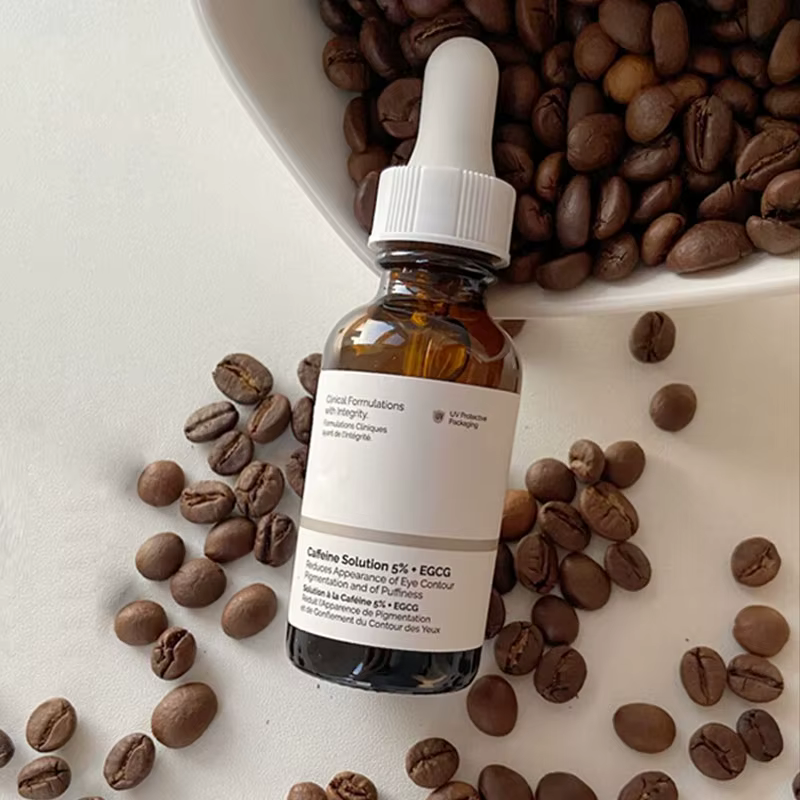 Solution de caféine 5% + EGCG, sérum pour les yeux, éclaircissant, élimination des ridules, cernes, 