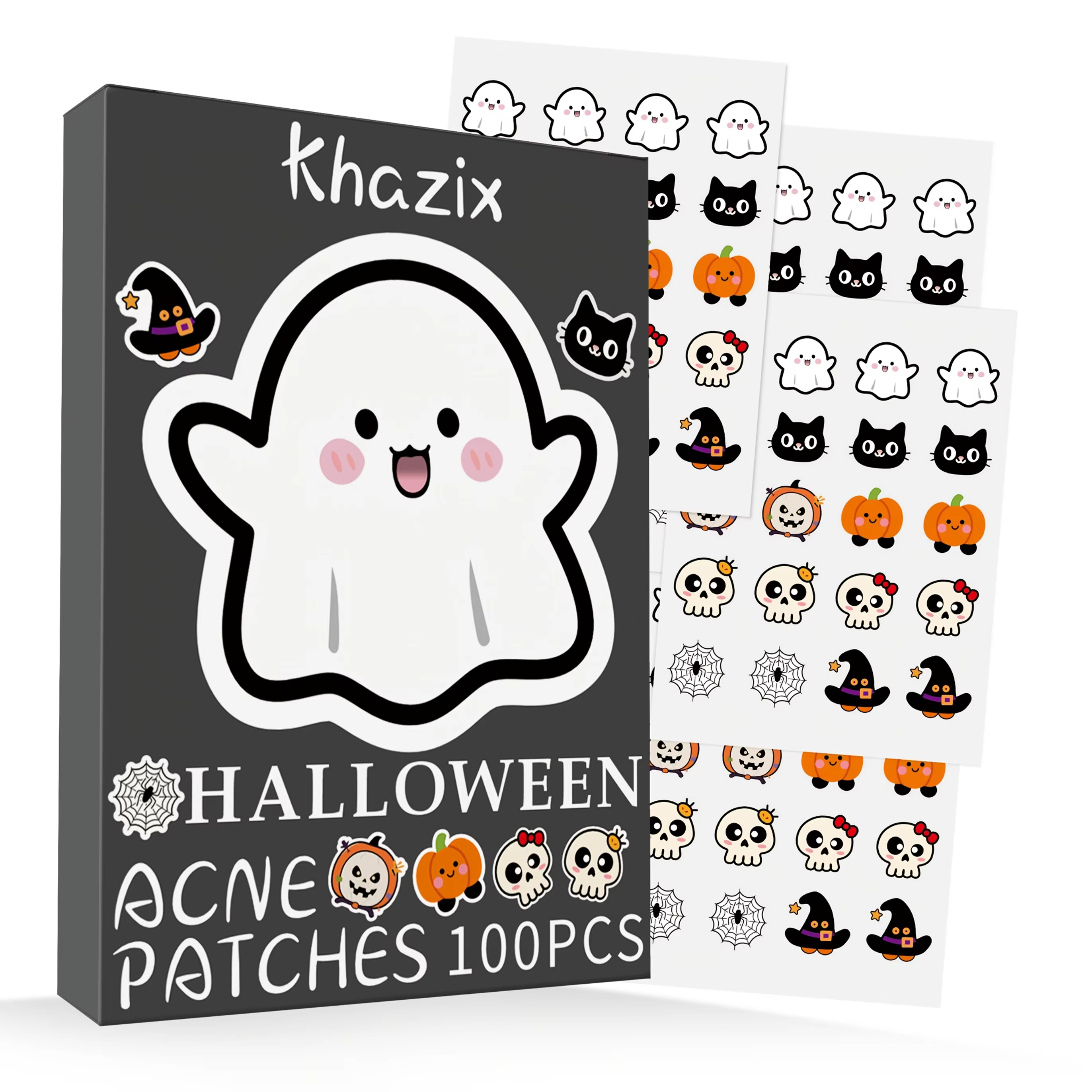 Patchs d'acné sur le thème d'halloween, 20 pièces, doux, Non irritants, imperméables, respirants pou
