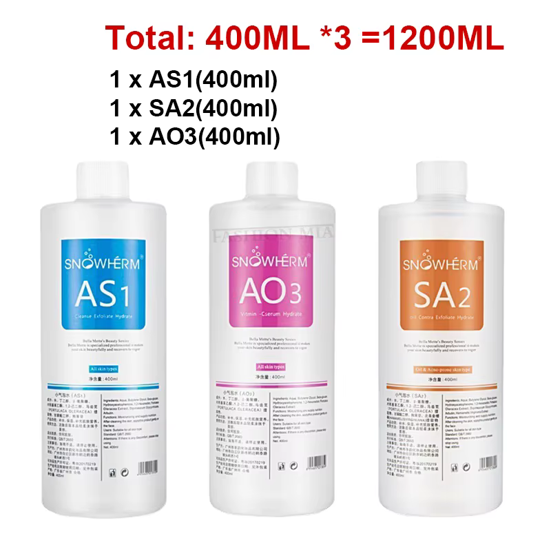 Sérum hydrofacial liquide pour le visage AS1 SA2 AO3, solution Aqua Peel pour machine de beauté, soi